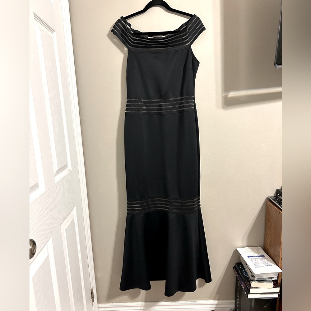 Venus Slightly Off The Shoulder Black Dress